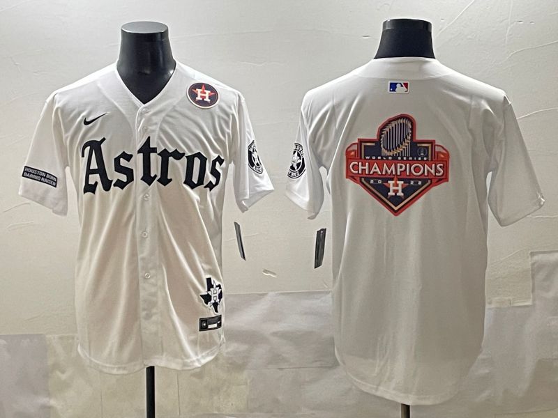 Men 2025 Houston Astros Blank White Five generations Joint Name Nike MLB Jersey style 29->houston astros->MLB Jersey